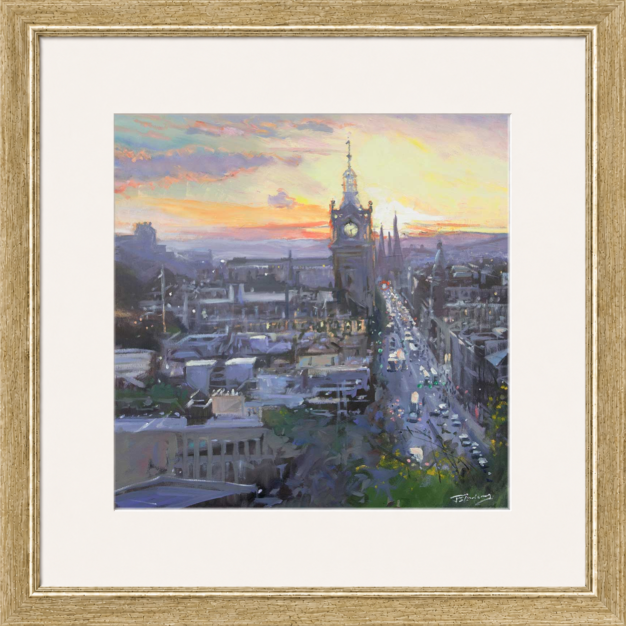 Sunset on the City, Edinburgh by James Somerville Lindsay