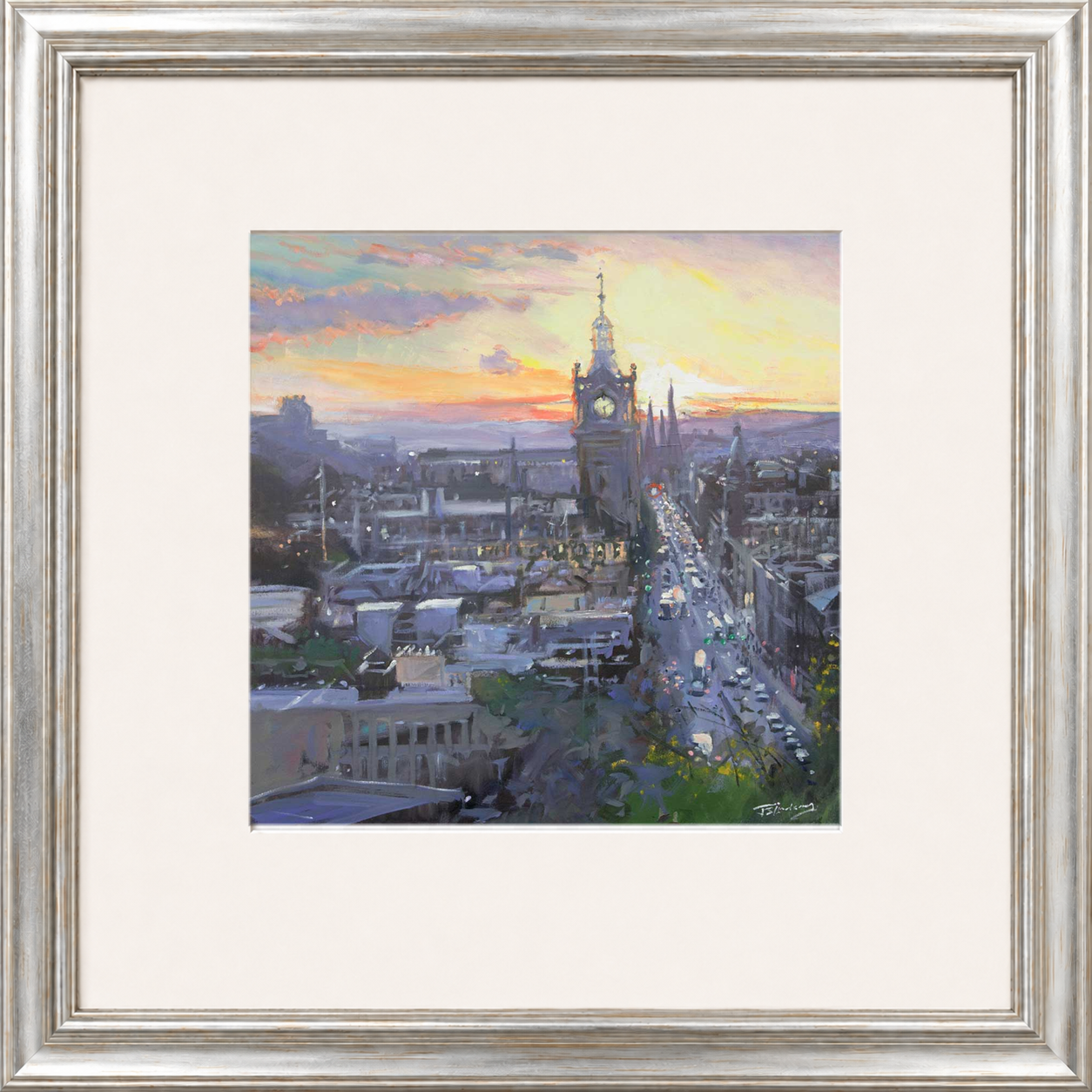 Sunset on the City, Edinburgh by James Somerville Lindsay