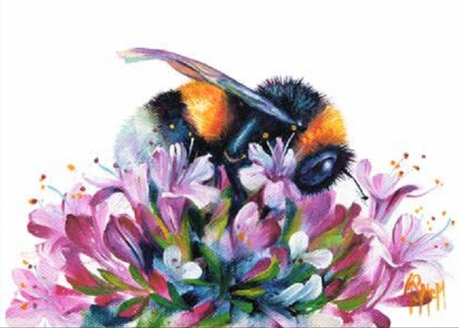 Sweet Spot Bee on Blossom Art Print by Georgina McMaster