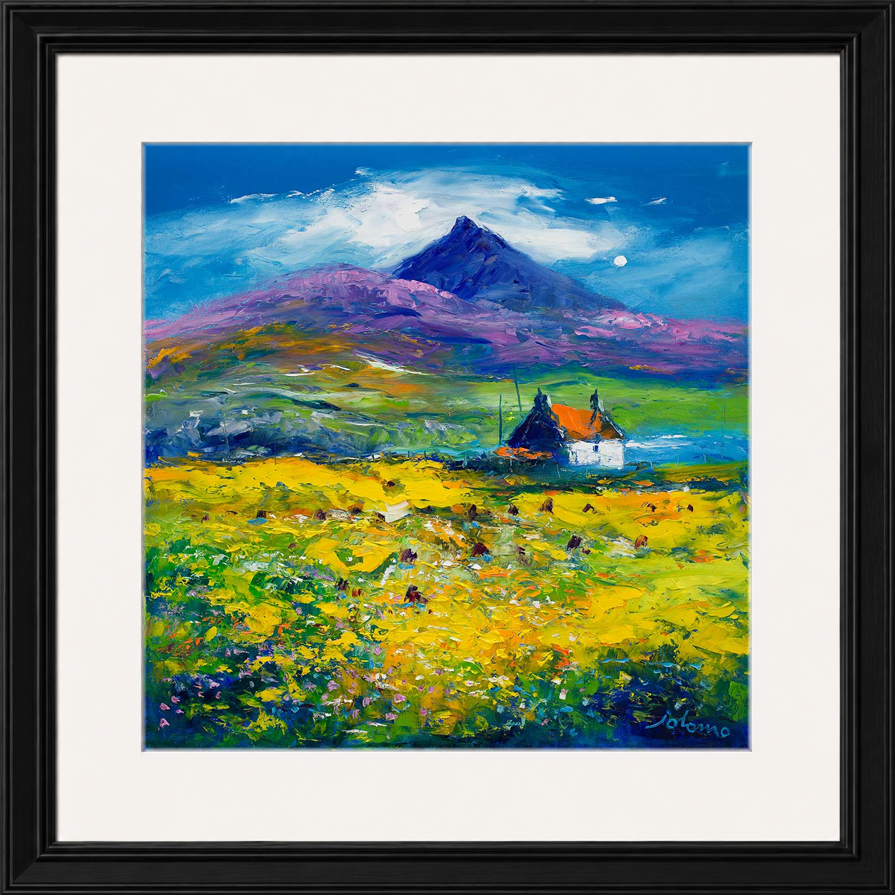 Wee Peat Stacks and Wild Machair Flowers, South Uist by Jolomo - floral artwork framed wall art print, product image 21