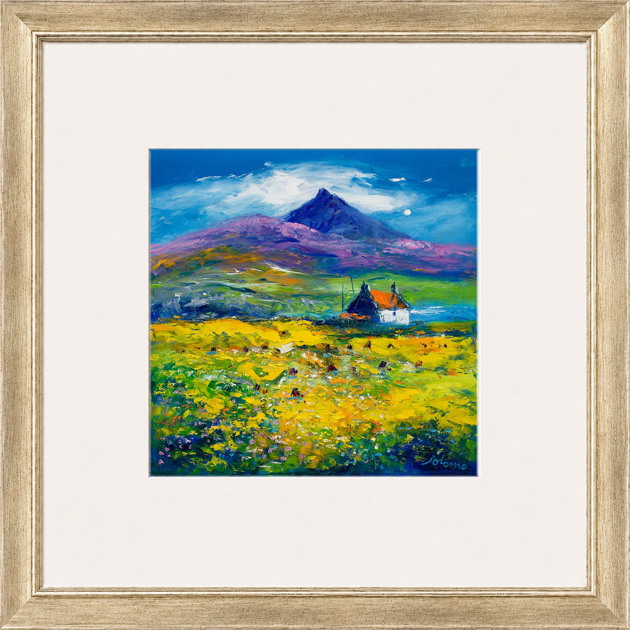 Wee Peat Stacks and Wild Machair Flowers, South Uist by Jolomo - floral artwork framed wall art print, product image 6