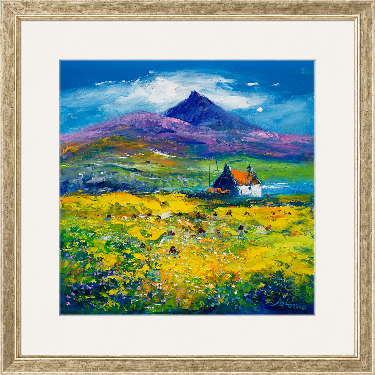 Wee Peat Stacks and Wild Machair Flowers, South Uist by Jolomo - floral artwork framed wall art print, product image 24
