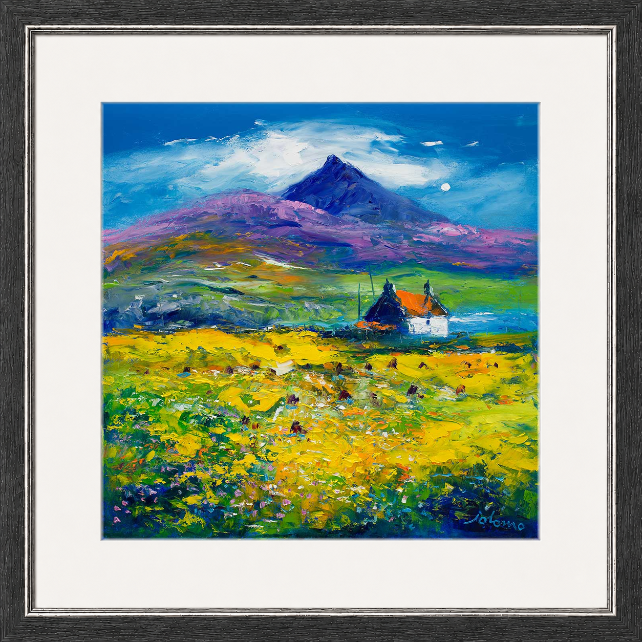 Wee Peat Stacks and Wild Machair Flowers, South Uist by Jolomo - floral artwork framed wall art print, product image 20