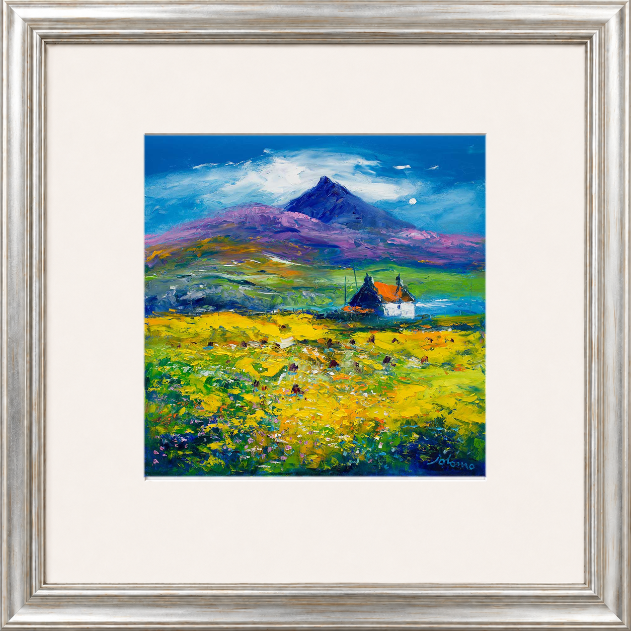 Wee Peat Stacks and Wild Machair Flowers, South Uist by Jolomo - floral artwork framed wall art print, product image 11