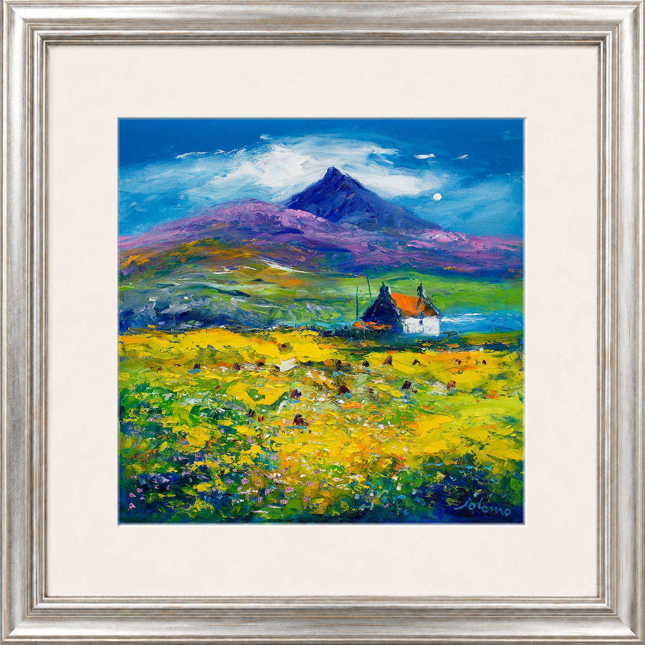 Wee Peat Stacks and Wild Machair Flowers, South Uist by Jolomo - floral artwork framed wall art print, product image 17