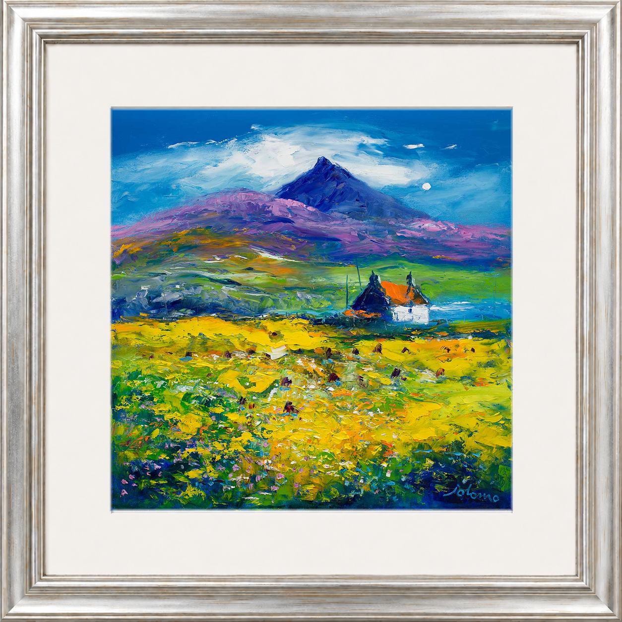 Wee Peat Stacks and Wild Machair Flowers, South Uist by Jolomo - floral artwork framed wall art print, product image 23