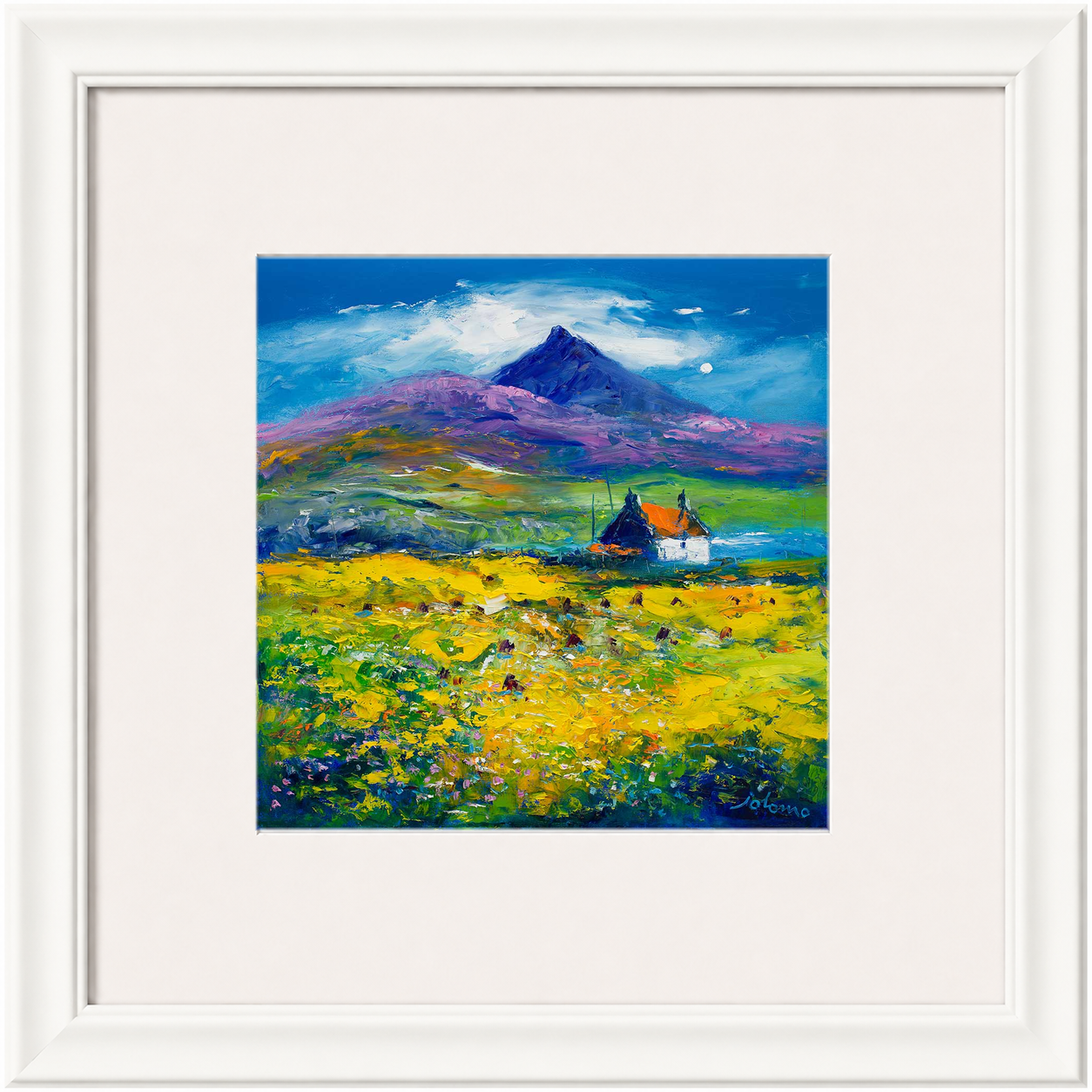 Wee Peat Stacks and Wild Machair Flowers, South Uist by Jolomo - floral artwork framed wall art print, product image 4