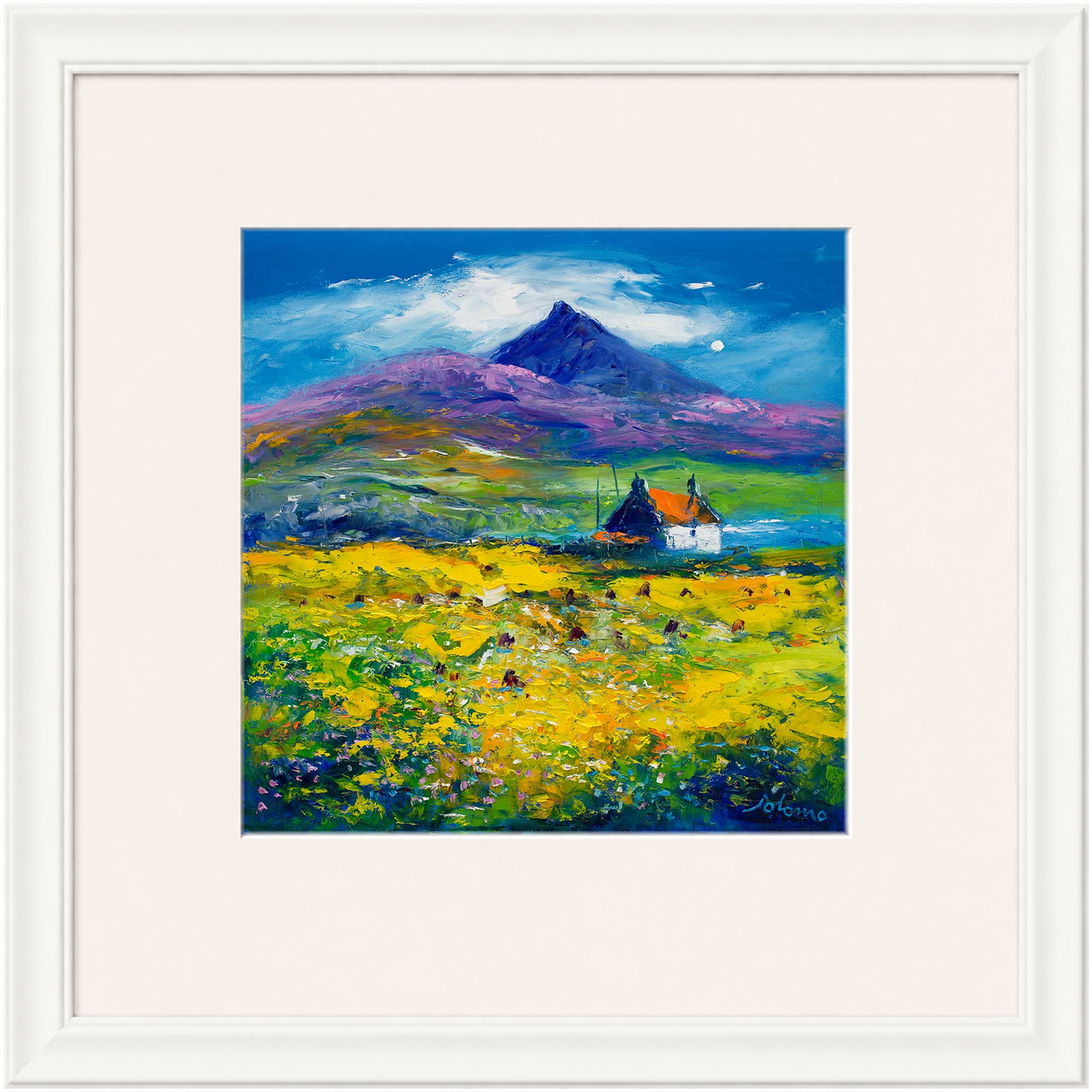 Wee Peat Stacks and Wild Machair Flowers, South Uist by Jolomo - floral artwork framed wall art print, product image 10