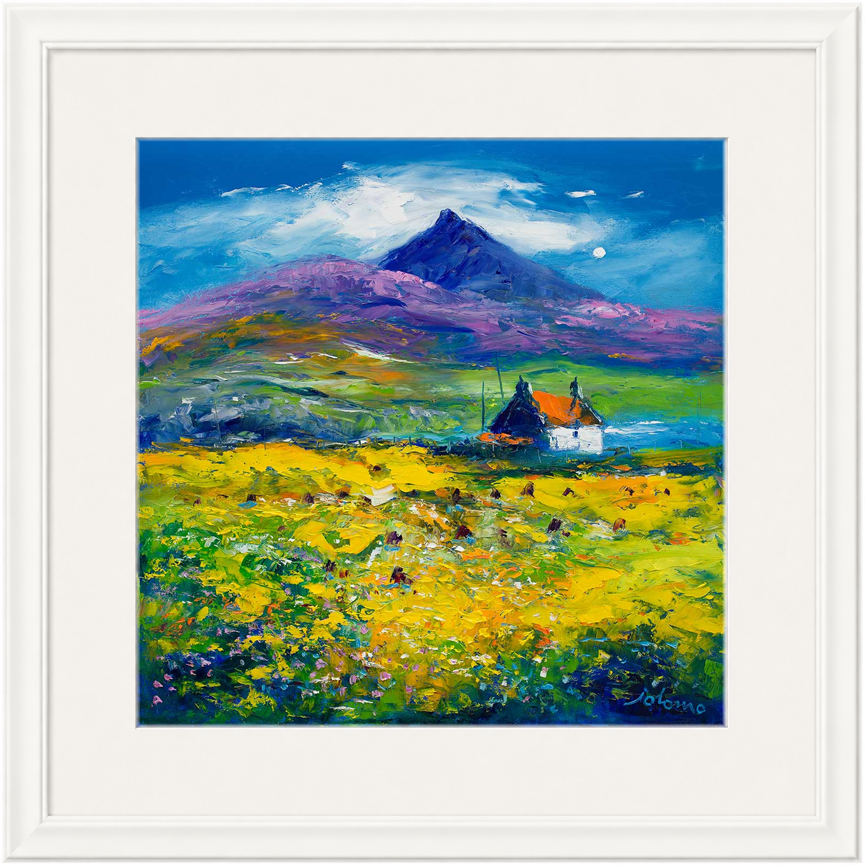 Wee Peat Stacks and Wild Machair Flowers, South Uist by Jolomo - floral artwork framed wall art print, product image 22