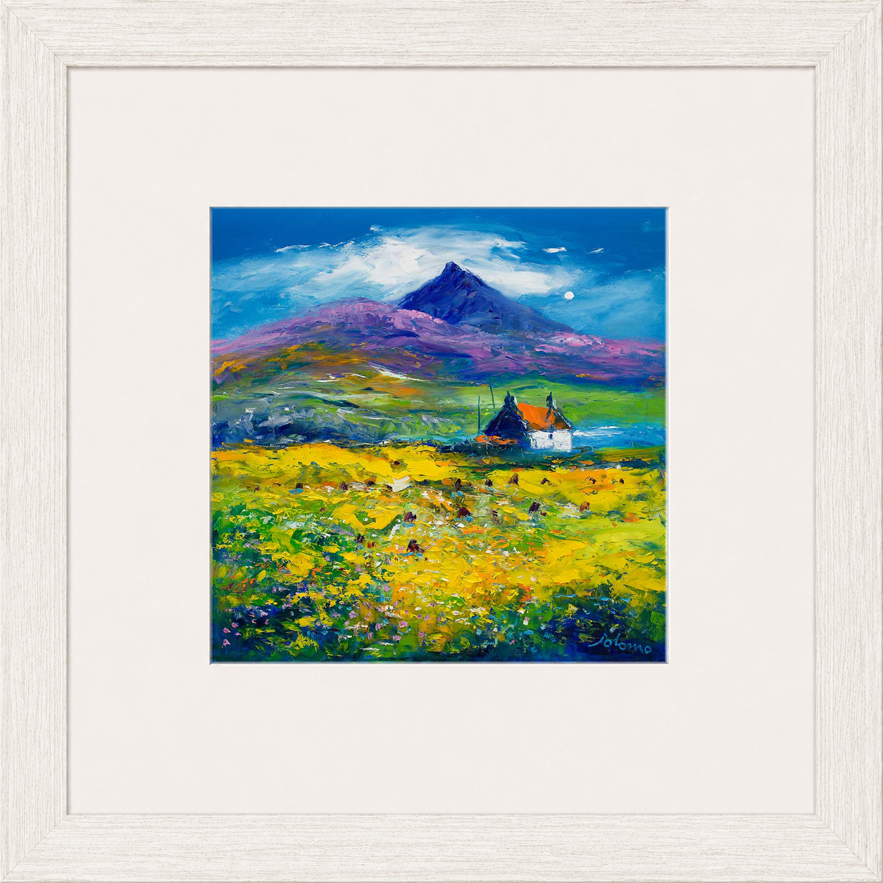 Wee Peat Stacks and Wild Machair Flowers, South Uist by Jolomo - floral artwork framed wall art print, product image 7