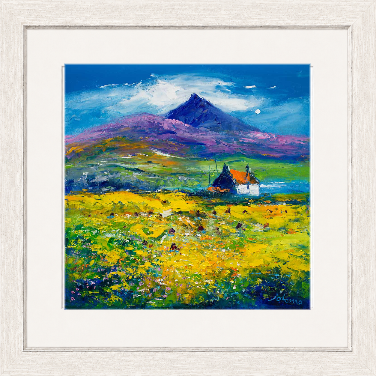 Wee Peat Stacks and Wild Machair Flowers, South Uist by Jolomo - floral artwork framed wall art print, product image 25