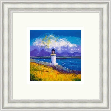 A Summer Squall, Rubh-an-Duin Lighthouse, Isle of Islay by John Lowrie Morrison (JOLOMO) Framed Art