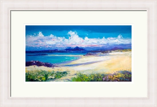 Isle of Rum Looking from Coll, Summerlight by John Lowrie Morrison (JOLOMO) Framed Art