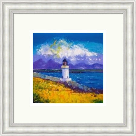 A Summer Squall, Rubh-an-Duin Lighthouse, Isle of Islay by John Lowrie Morrison (JOLOMO) Framed Art