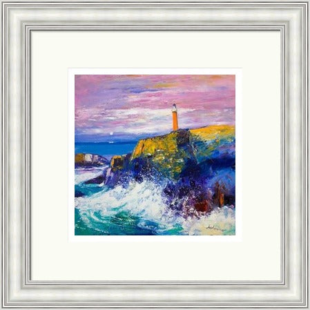 Big Swell, Butt of Lewis Lighthouse by John Lowrie Morrison (JOLOMO) Framed Art