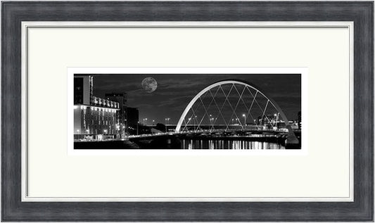 Nightfall Over Glasgow Black and White by Ian Marshall