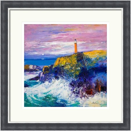 Big Swell, Butt of Lewis Lighthouse by John Lowrie Morrison (JOLOMO) Framed Art