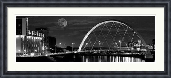 Nightfall Over Glasgow Black and White by Ian Marshall