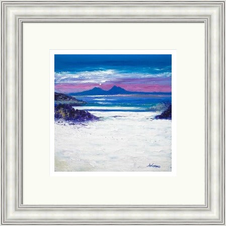 Footprints in the Sand, Portuairk Looking to Rum by John Lowrie Morrison (JOLOMO) Framed Art