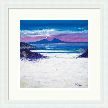 Footprints in the Sand, Portuairk Looking to Rum by John Lowrie Morrison (JOLOMO) Framed Art