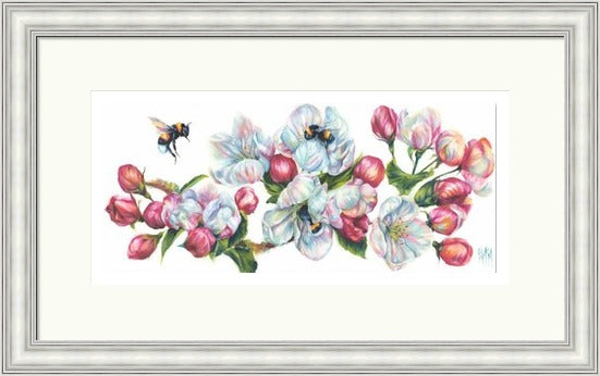 Spring Symp-honey Bees on Blossoms Art Print (Limited Edition) by Georgina McMaster