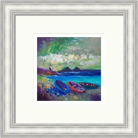 Big Storm Over the Loch, Indaal Light, Islay by John Lowrie Morrison (JOLOMO) Framed Art