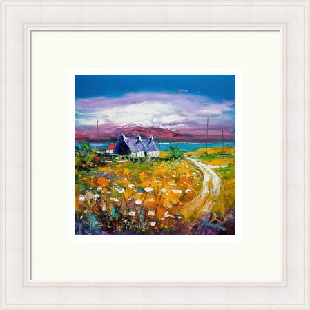 Autumn Misty Light , Isle of Gigha by John Lowrie Morrison (JOLOMO) Framed Art