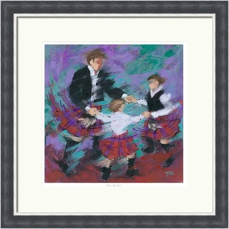 Boys Together Ceilidh Dancers by Janet McCrorie