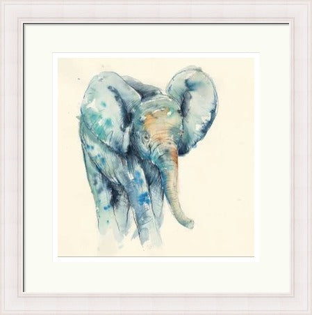 Little Foot Elephant Art Print by Tori Ratcliffe