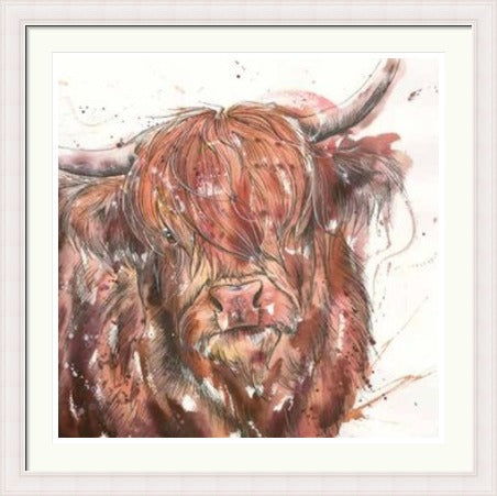 Lady Highland Cow Art Print by Tori Ratcliffe