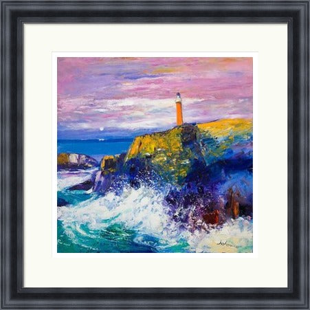 Big Swell, Butt of Lewis Lighthouse by John Lowrie Morrison (JOLOMO) Framed Art