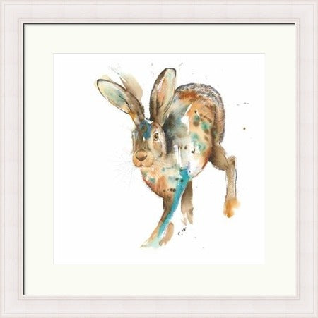 Fleet Foot Hare Stag Art Print by Tori Ratcliffe