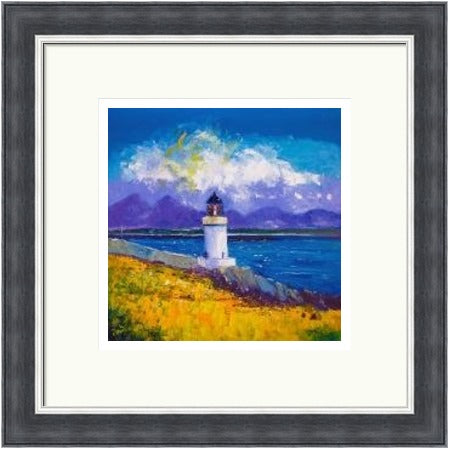 A Summer Squall, Rubh-an-Duin Lighthouse, Isle of Islay by John Lowrie Morrison (JOLOMO) Framed Art