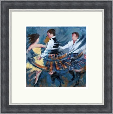 Highland Birl Ceilidh Dancers by Janet McCrorie