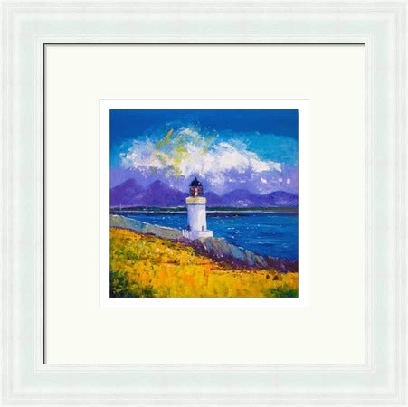 A Summer Squall, Rubh-an-Duin Lighthouse, Isle of Islay by John Lowrie Morrison (JOLOMO) Framed Art