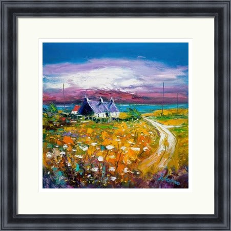 Autumn Misty Light , Isle of Gigha by John Lowrie Morrison (JOLOMO) Framed Art