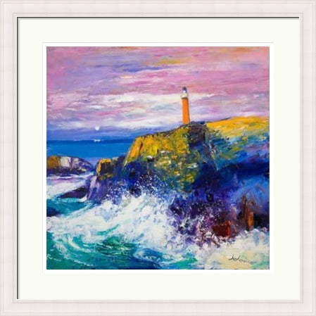 Big Swell, Butt of Lewis Lighthouse by John Lowrie Morrison (JOLOMO) Framed Art