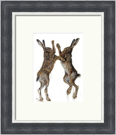 Perfect Match Hares Art Print by Georgina McMaster