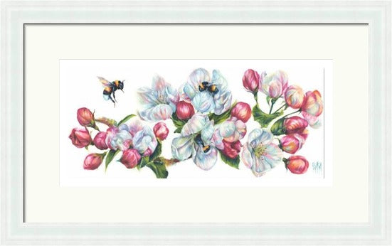 Spring Symp-honey Bees on Blossoms Art Print (Limited Edition) by Georgina McMaster