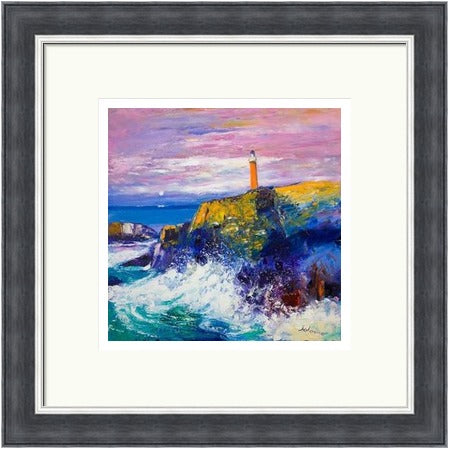 Big Swell, Butt of Lewis Lighthouse by John Lowrie Morrison (JOLOMO) Framed Art