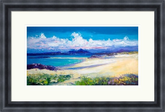 Isle of Rum Looking from Coll, Summerlight by John Lowrie Morrison (JOLOMO) Framed Art