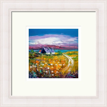 Autumn Misty Light , Isle of Gigha by John Lowrie Morrison (JOLOMO) Framed Art