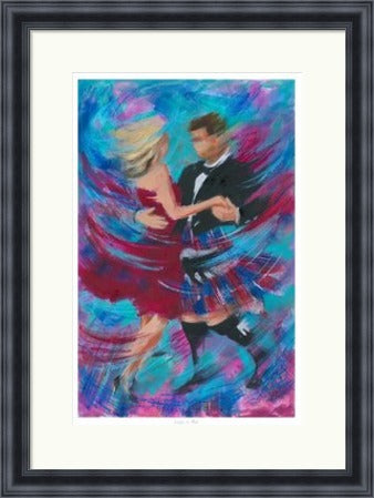 Lady In Red Ceilidh Dancers by Janet McCrorie