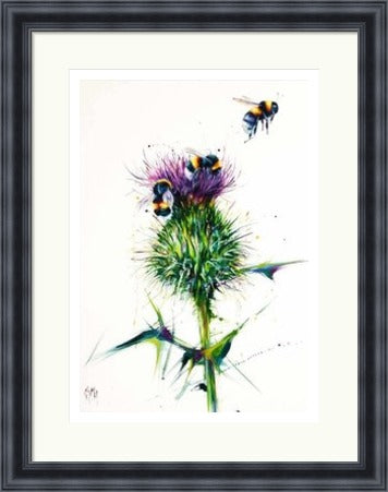 The Three Degrees Bees on Thistle Art Print (Limited Edition) by Georgina McMaster