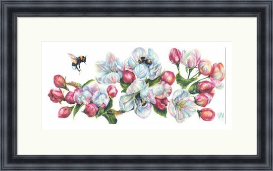 Spring Symp-honey Bees on Blossoms Art Print (Limited Edition) by Georgina McMaster