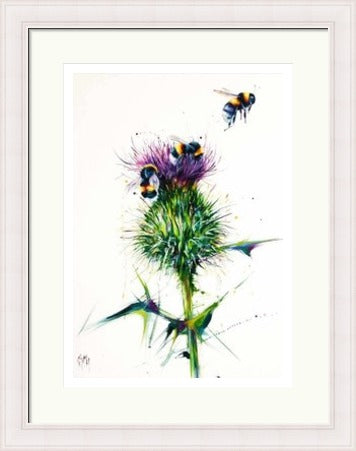 The Three Degrees Bees on Thistle Art Print (Limited Edition) by Georgina McMaster