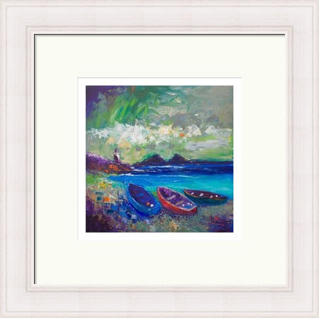 Big Storm Over the Loch, Indaal Light, Islay by John Lowrie Morrison (JOLOMO) Framed Art