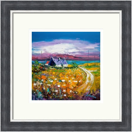 Autumn Misty Light , Isle of Gigha by John Lowrie Morrison (JOLOMO) Framed Art