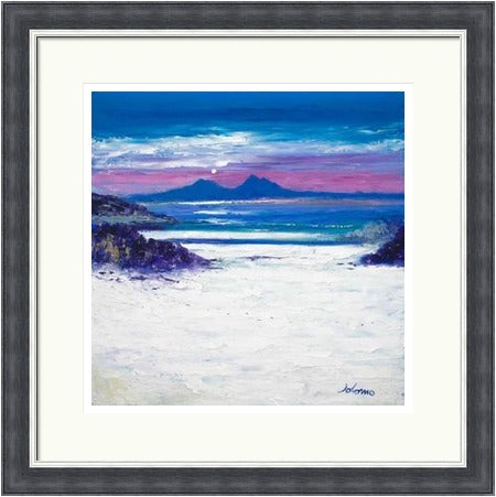 Footprints in the Sand, Portuairk Looking to Rum by John Lowrie Morrison (JOLOMO) Framed Art