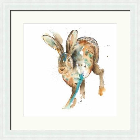 Fleet Foot Hare Stag Art Print by Tori Ratcliffe